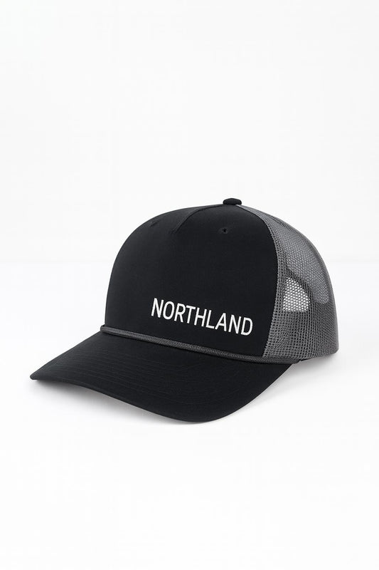 Black Hat & grey rope accent, with White Embriodered Northland