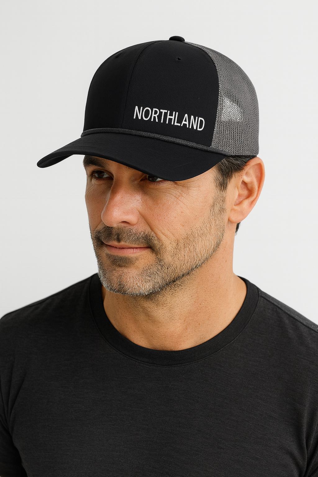 Black Hat & grey rope accent, with White Embriodered Northland